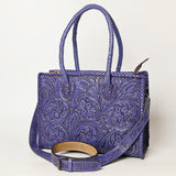 ADBG1131 Hand-Tooled Leather Tote-Western Floral Cowgirl Shoulder Bag