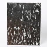 ADBG1244 Genuine Cowhide Leather Notebook Cover - Black & White Hair-On Hide
