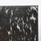 ADBG1244 Genuine Cowhide Leather Notebook Cover - Black & White Hair-On Hide