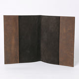 ADBG1244 Genuine Cowhide Leather Notebook Cover - Black & White Hair-On Hide