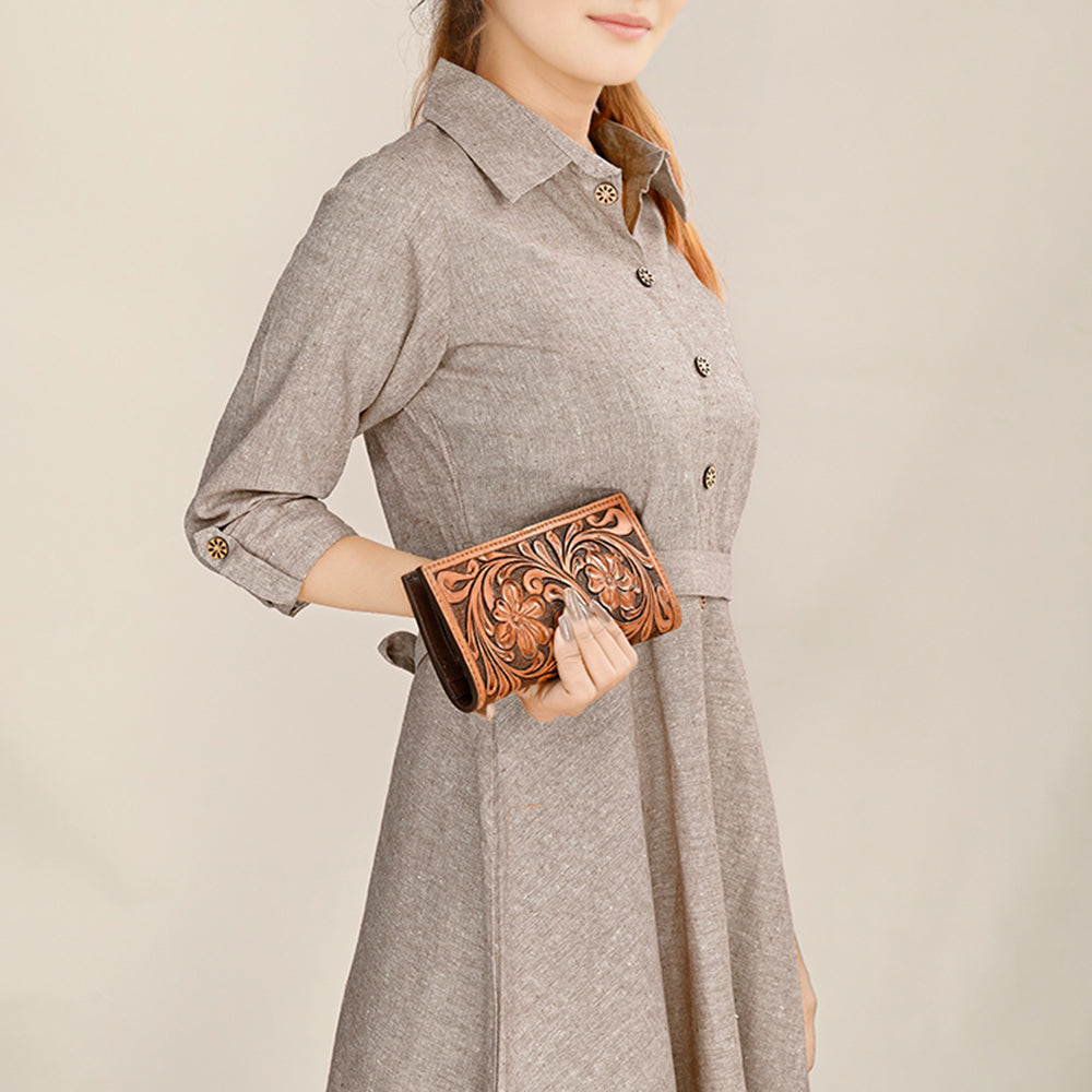 LC-ADBGA428 Clutch Genuine Western Leather Women Bag