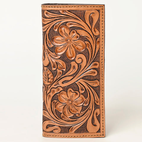 American Darling Floral Hand Tooled Leather Western Long Wallet