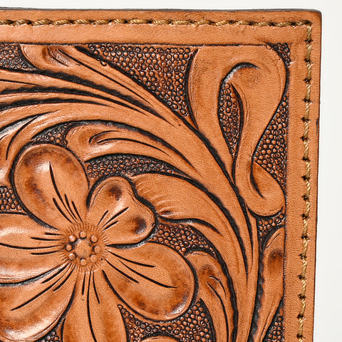 American Darling Floral Hand Tooled Leather Western Long Wallet