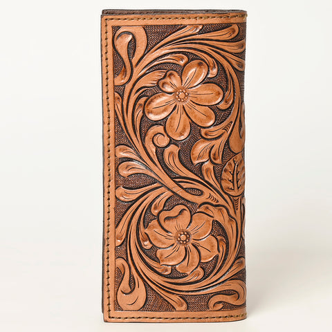 American Darling Floral Hand Tooled Leather Western Long Wallet