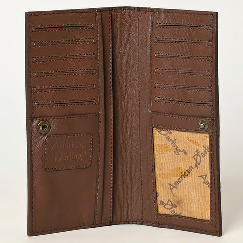 American Darling Floral Hand Tooled Leather Western Long Wallet