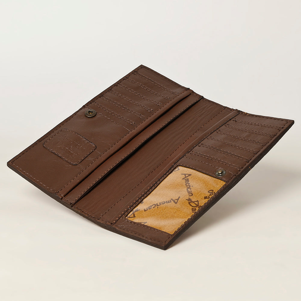 ADBGA429 American Darling Colorful Hand-Tooled Leather Floral Clutch Western Women's Long Clutch