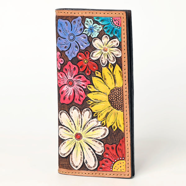 ADBGA429 American Darling Colorful Hand-Tooled Leather Floral Clutch Western Women's Long Clutch