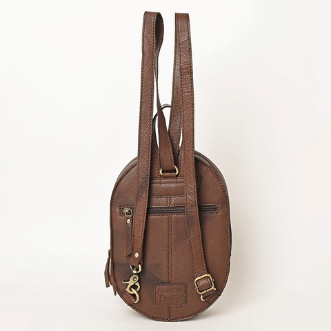 American Darling Hand Tooled Floral Carved Leather Sling Bag Western Purse
