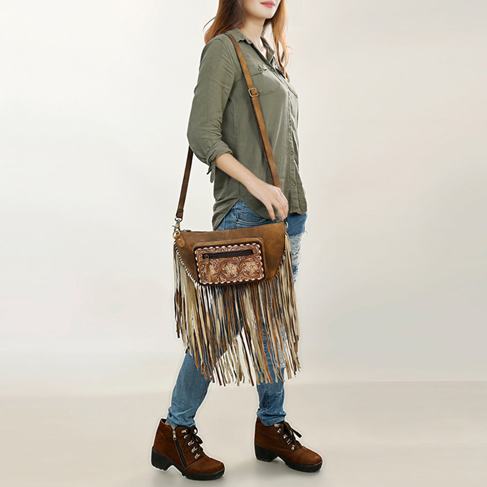 ADBGA435 Fanny Pack Genuine Western Leather Women Bag