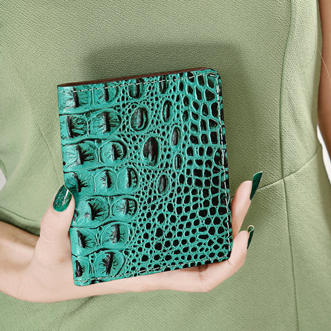 American Darling Western Genuine Leather Crocodile Embossed Wallet Bag -Compact Women Handmade Wallet