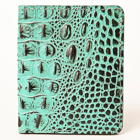 American Darling Western Genuine Leather Crocodile Embossed Wallet Bag -Compact Women Handmade Wallet