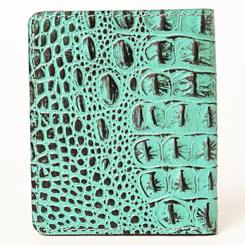 American Darling Western Genuine Leather Crocodile Embossed Wallet Bag -Compact Women Handmade Wallet