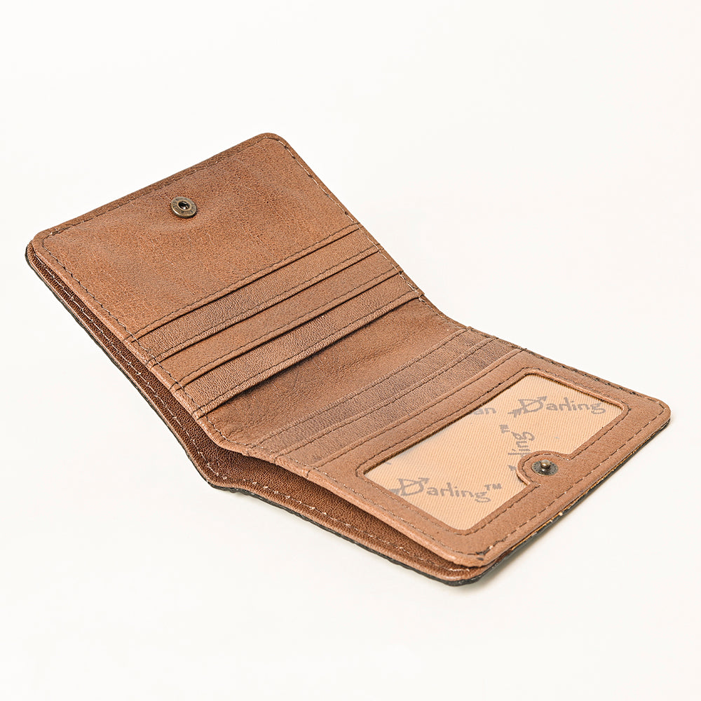 ADBG1248 Turquoise Croc-Embossed Leather Wallet - Western Rodeo Style