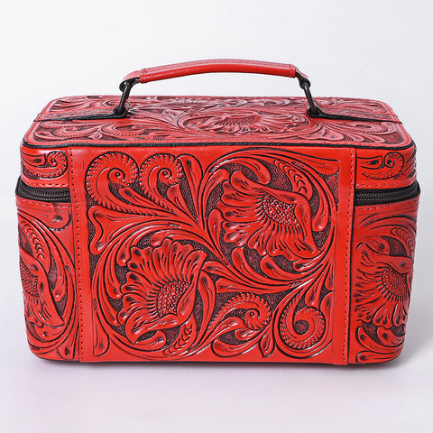 American Darling Hand Tooled Leather Jewelry Case -Western Travel Bag