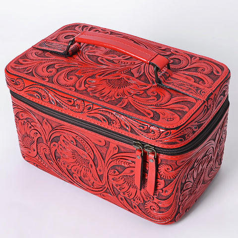 American Darling Hand Tooled Leather Jewelry Case -Western Travel Bag