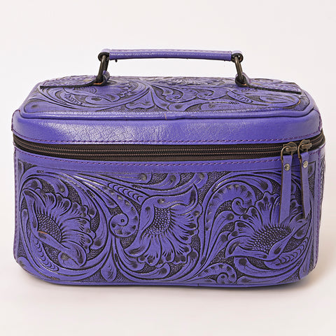 American Darling Hand Tooled Leather Jewelry Case -Western Travel Bag