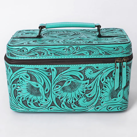 American Darling Hand Tooled Leather Jewelry Case -Western Travel Bag