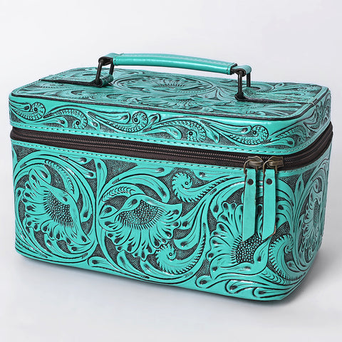 American Darling Hand Tooled Leather Jewelry Case -Western Travel Bag