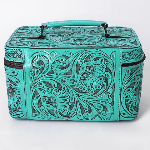 American Darling Hand Tooled Leather Jewelry Case -Western Travel Bag