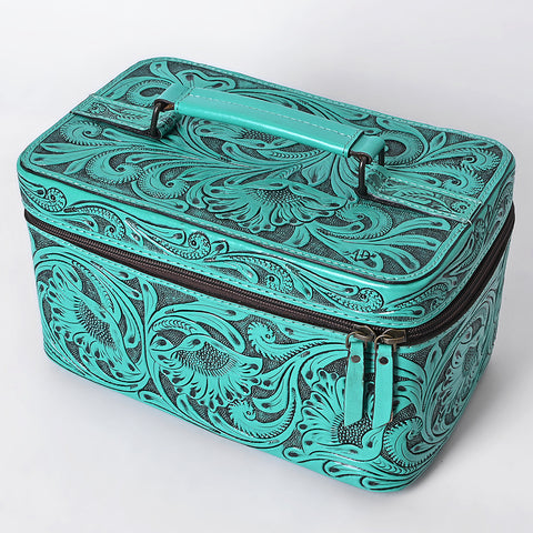American Darling Hand Tooled Leather Jewelry Case -Western Travel Bag