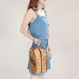 ADBG1254 Hair-On-Hide Leather Toiletry Bag - Spotted Cowhide Dopp Kit