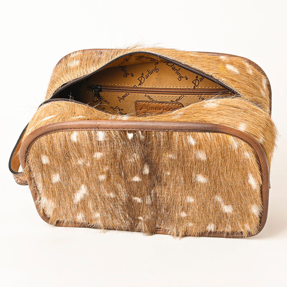 American Darling Western Hair-On Cowhide Jewelry Bag in Genuine Leather