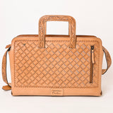 ADBG1259 Hand-Tooled Leather Briefcase - Western Floral Business Bag by American Darling