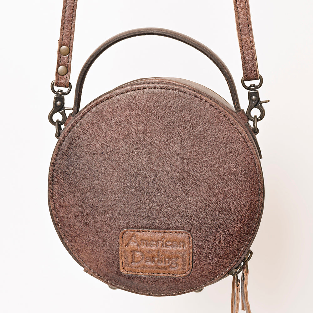 American Darling Tooled Leather Canteen Bag | Playing Card Western Purse