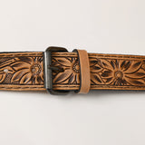 ADBG1276 Briefcase Genuine Western Leather- Floral Hand Tooled Women Bag