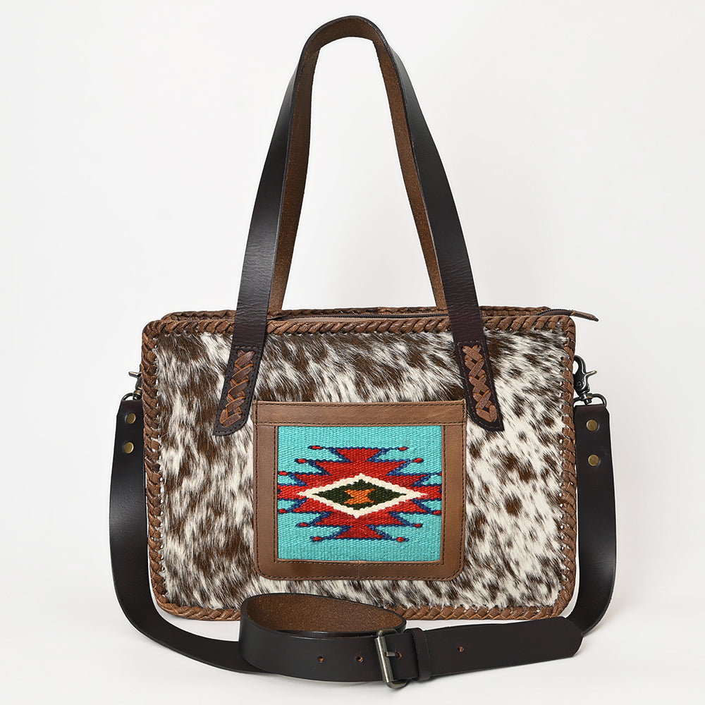 American Darling Cowhide Tote Bag | Saddle Blanket Accent Western Purse