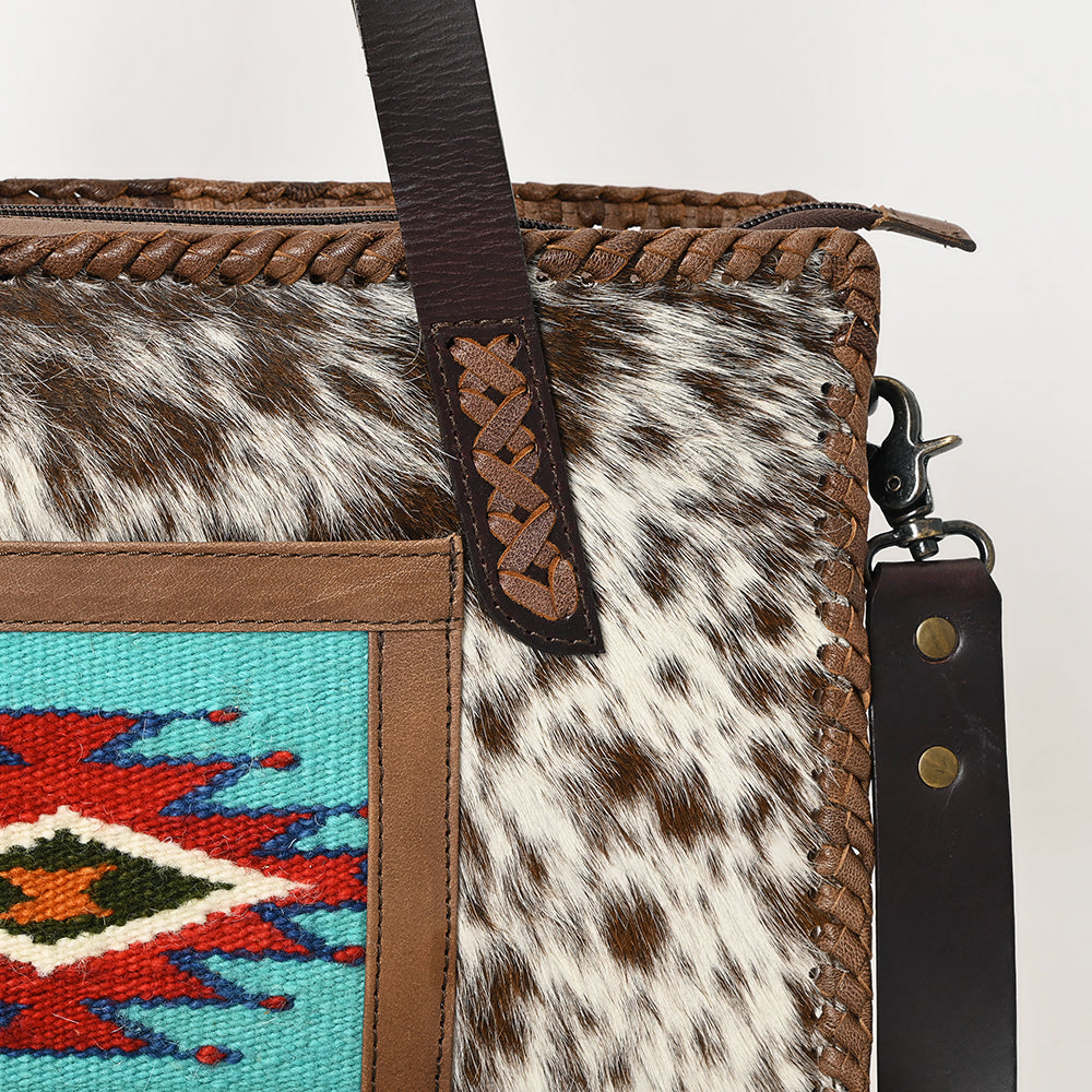 American Darling Cowhide Tote Bag | Saddle Blanket Accent Western Purse