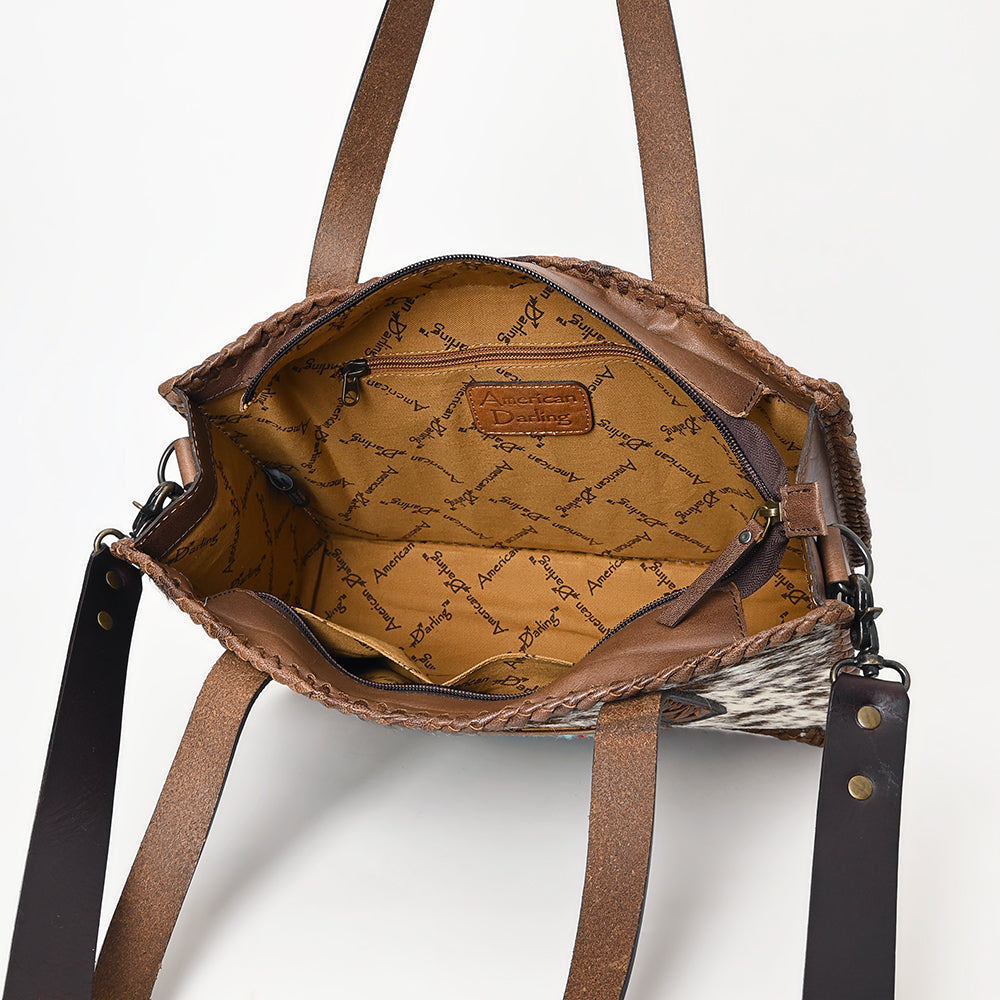 American Darling Cowhide Tote Bag | Saddle Blanket Accent Western Purse