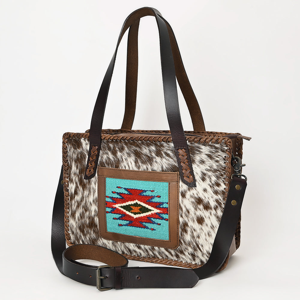 American Darling Cowhide Tote Bag | Saddle Blanket Accent Western Purse
