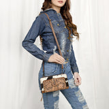 ADBG1288 Hand-Tooled Western Leather Crossbody Wallet - Genuine Cowhide Bag by American Darling