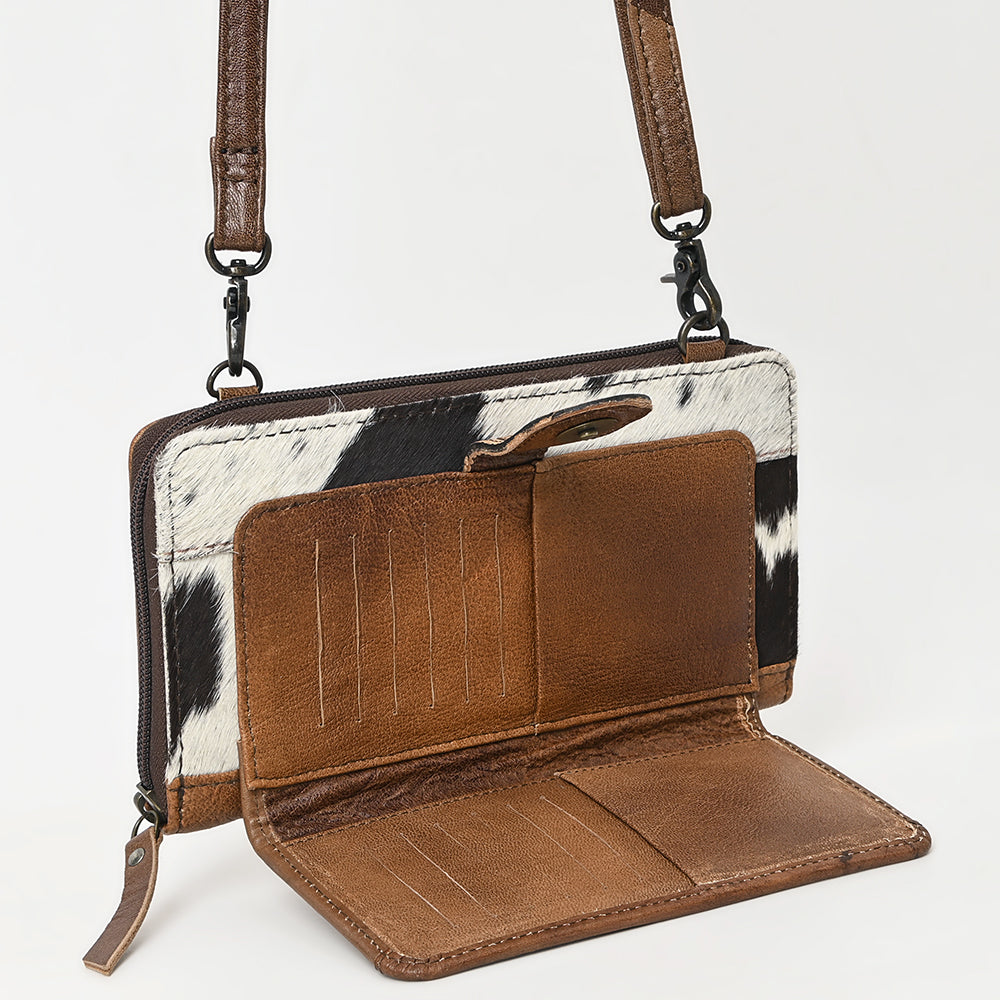 ADBG1288 Hand-Tooled Western Leather Crossbody Wallet - Genuine Cowhide Bag by American Darling