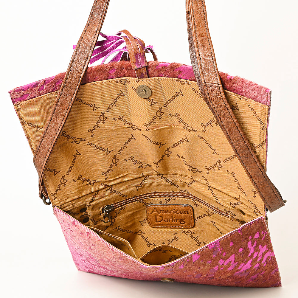 American Darling Hair-On Cowhide Western Wallet Bag - Genuine Leather Crossbody