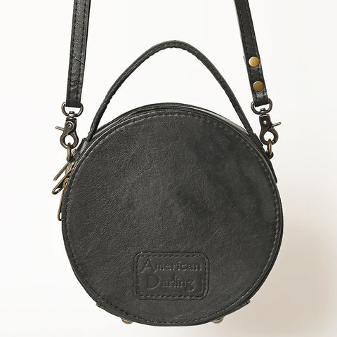 American Darling Western Tooled Leather Canteen Bag Floral Carved Inlay