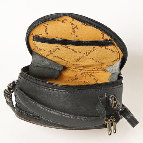 American Darling Western Tooled Leather Canteen Bag Floral Carved Inlay