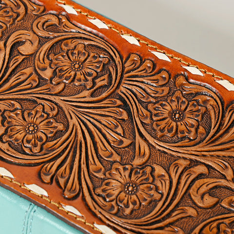 American Darling Floral Tooled Leather Cowhide Jewelry Accessory Case