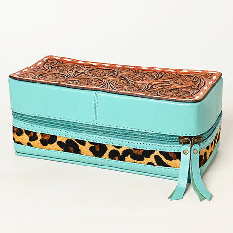 American Darling Floral Tooled Leather Cowhide Jewelry Accessory Case