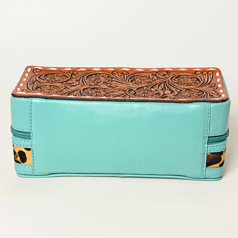 American Darling Floral Tooled Leather Cowhide Jewelry Accessory Case