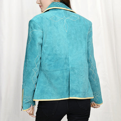 American Darling Premium Leather Western Blazer Tailored Cowgirl Jacket