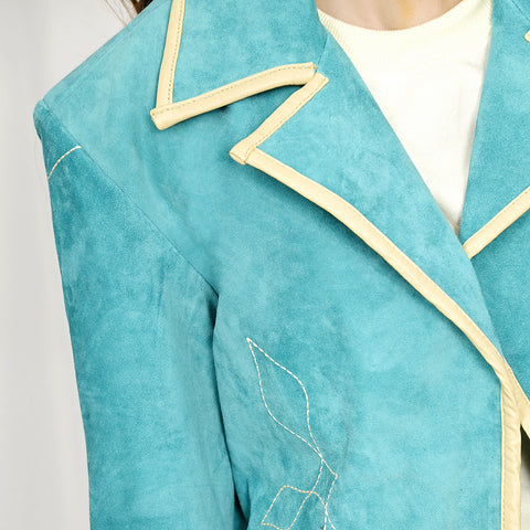 American Darling Premium Leather Western Blazer Tailored Cowgirl Jacket