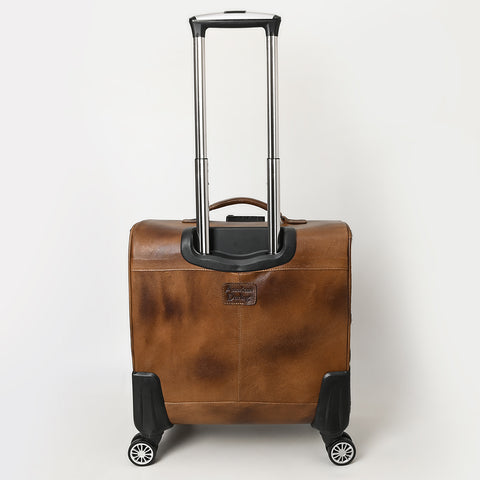 American Darling Hair-On Cowhide Western Trolley Bag - Genuine Leather Hand-Tooled Luggage
