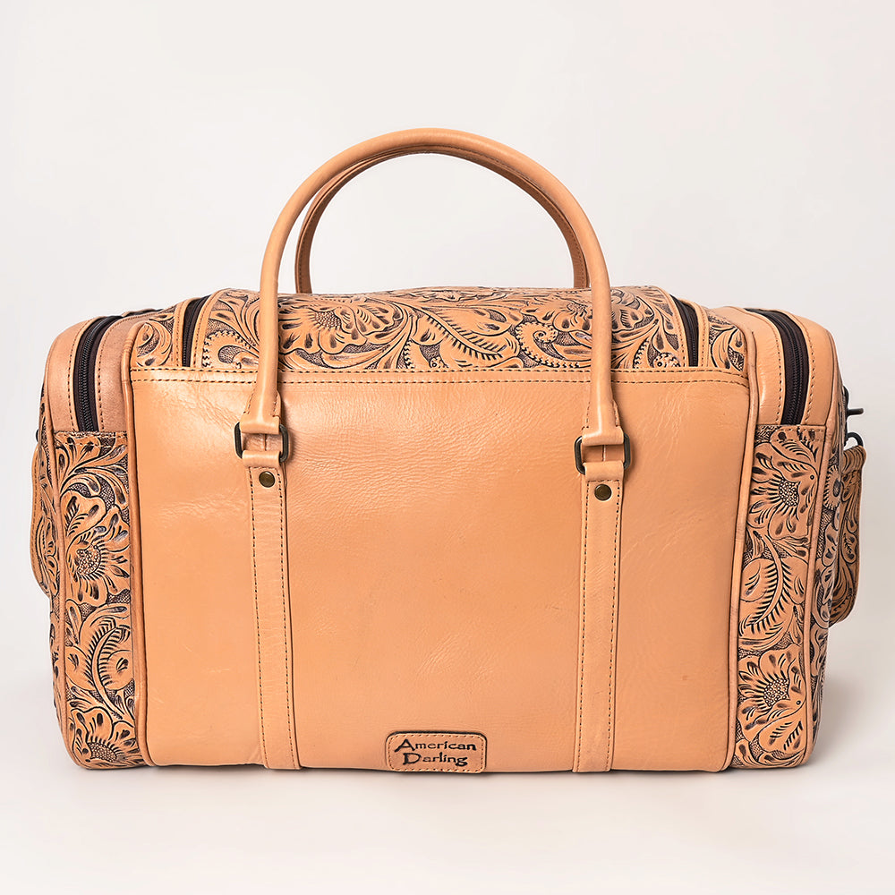 American Darling Hand Tooled Leather Duffel Bag | Floral Travel Carryall