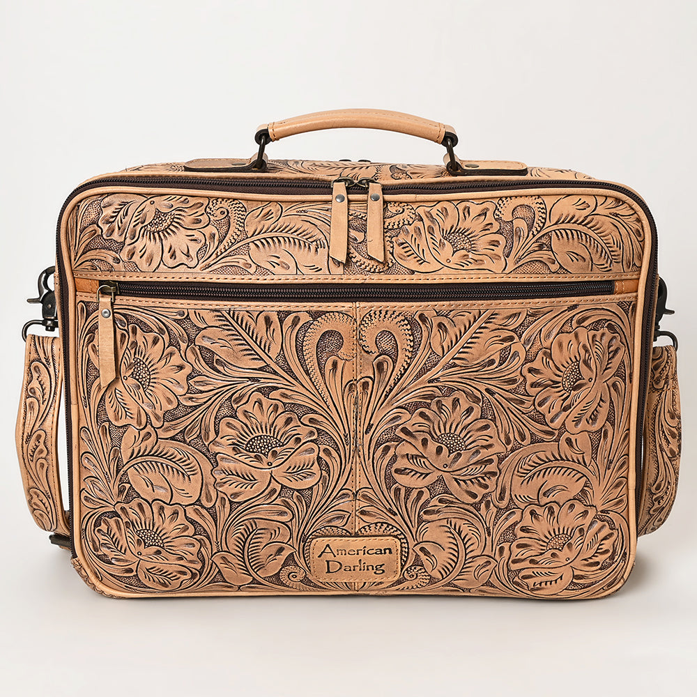 ADBG1308 Hand Tooled Briefcase Genuine Western Folral Leather Women Bag