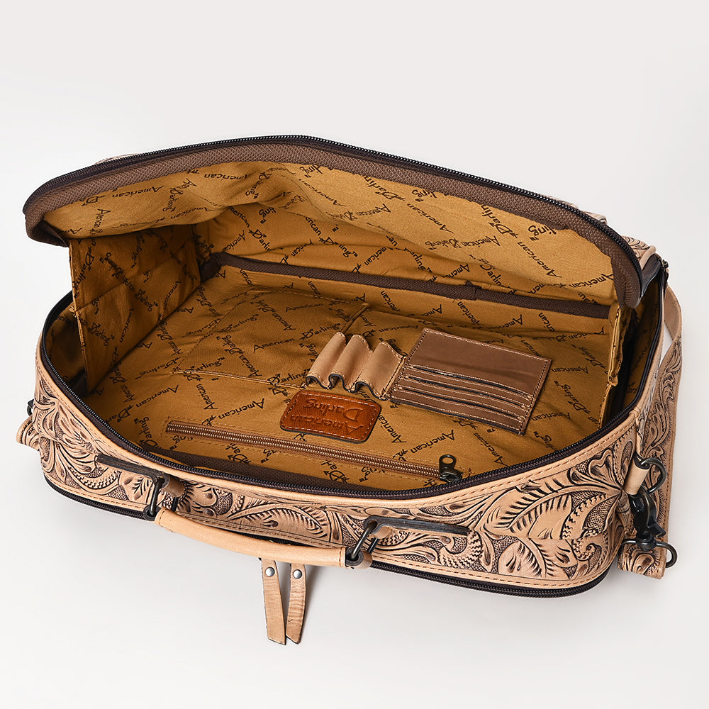 ADBG1308 Hand Tooled Briefcase Genuine Western Folral Leather Women Bag