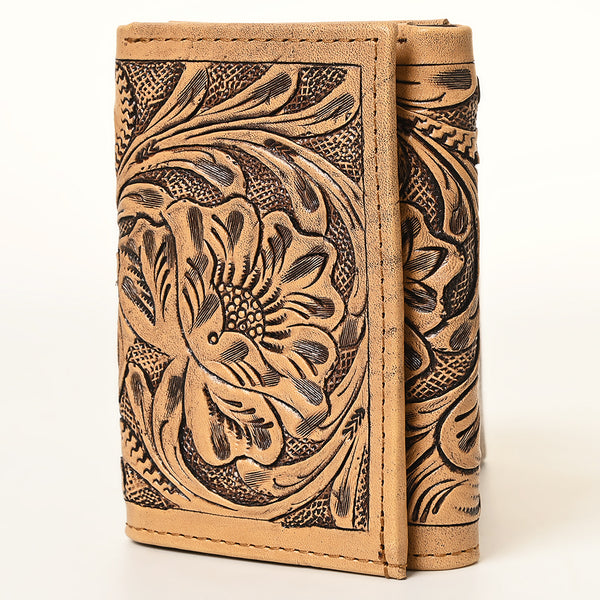 ADBG1310 Hand-Tooled Western Leather Crossbody Wallet - Genuine Cowhide Bag by American Darling