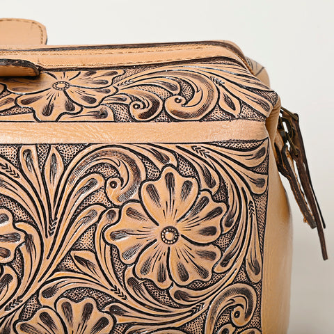 American Darling Hand-Tooled Leather Jewelry Case -Western Vanity Bag