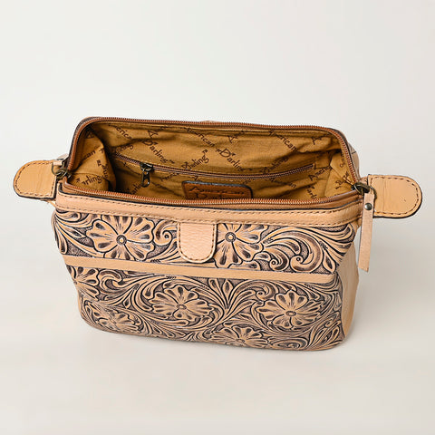 American Darling Hand-Tooled Leather Jewelry Case -Western Vanity Bag